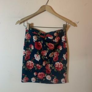 Floral Bodycon Mini Skirt